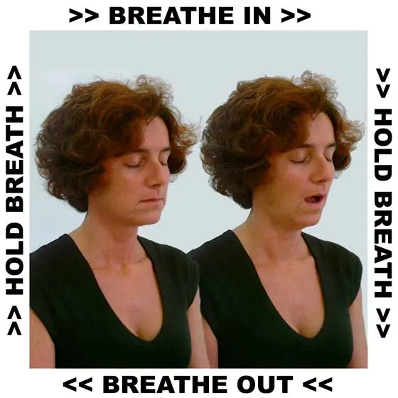 Breathe in square qi exercise.