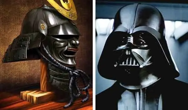 Samurai and Darth Vader helmets.